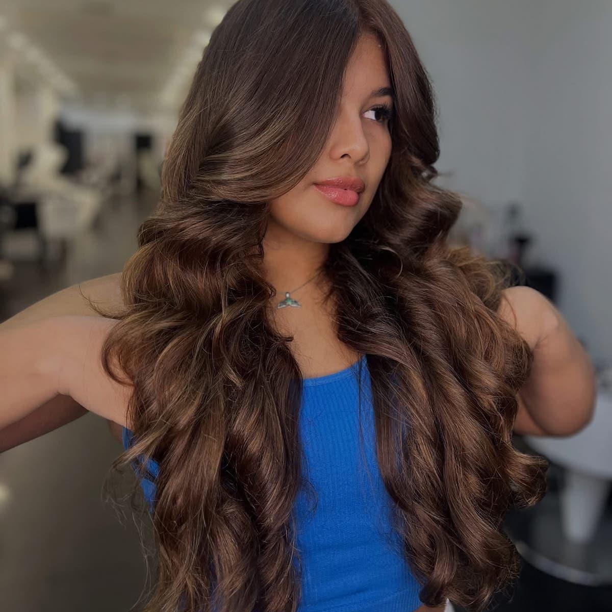 Ondas definidas en cabello chocolate